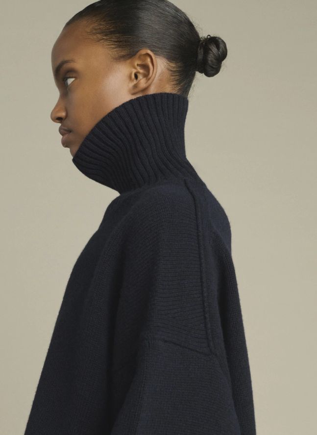Pull William Laine Mérinos | Bleu marine