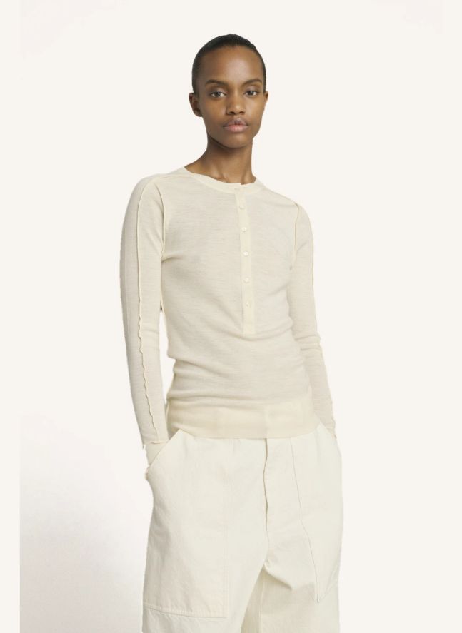 Cardigan Laos Laine | Ecru