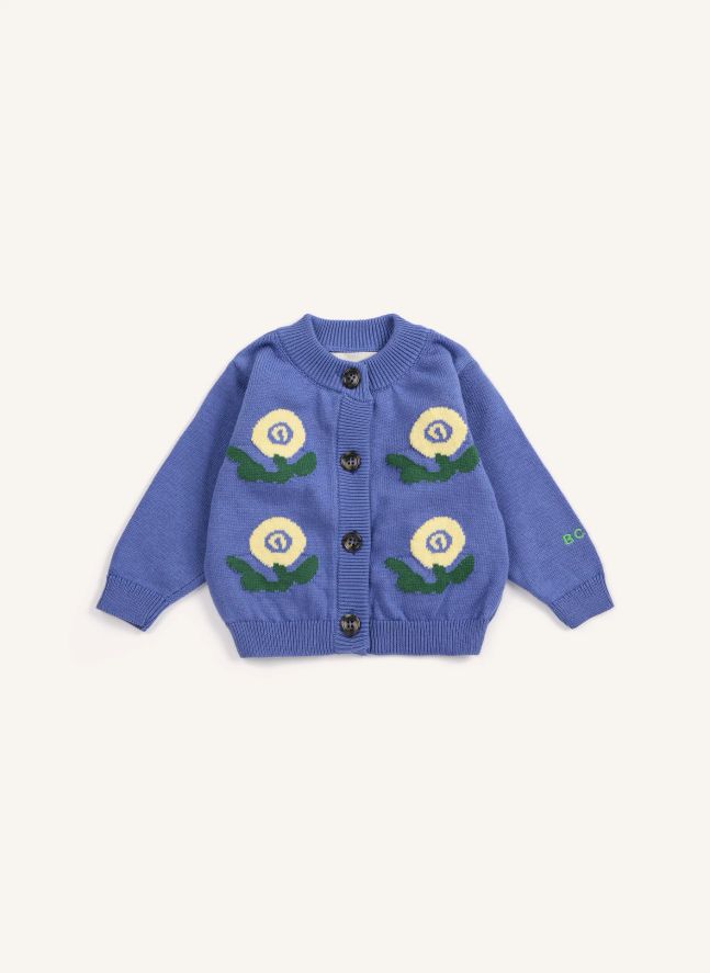 Cardigan Fleuri Coton Bio | Mauve