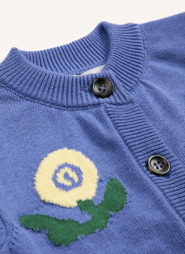 Cardigan Fleuri Coton Bio | Mauve