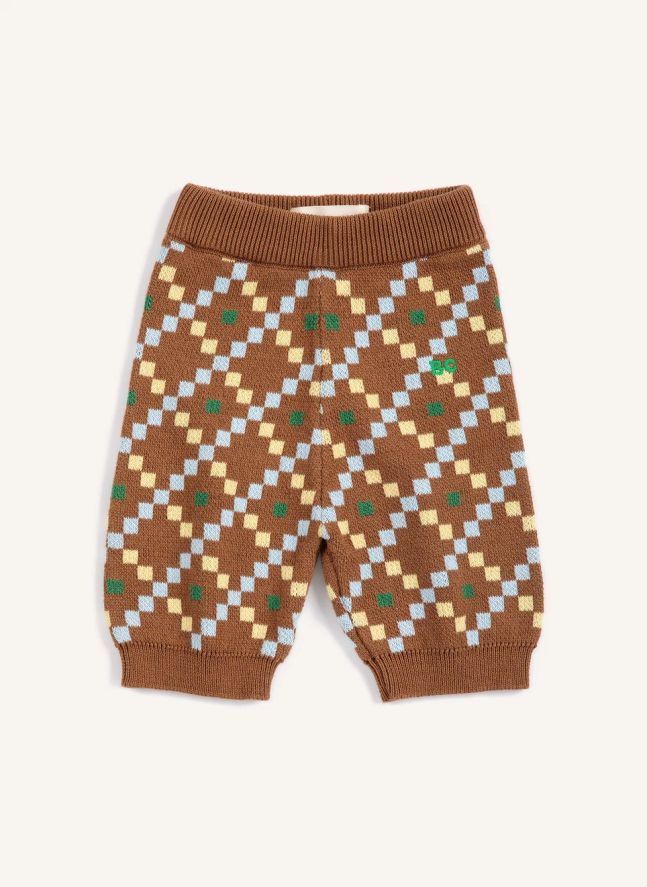 Pantalon Soucoupes Maille Coton Bio | Marron