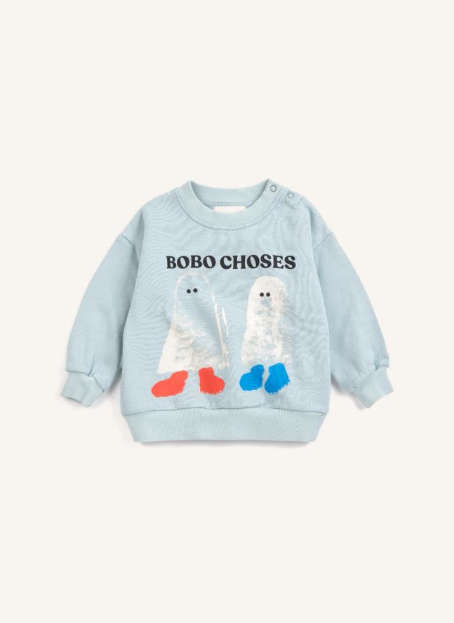 Sweat Fantômes Bobo Choses Coton Bio Bébé | Bleu ciel