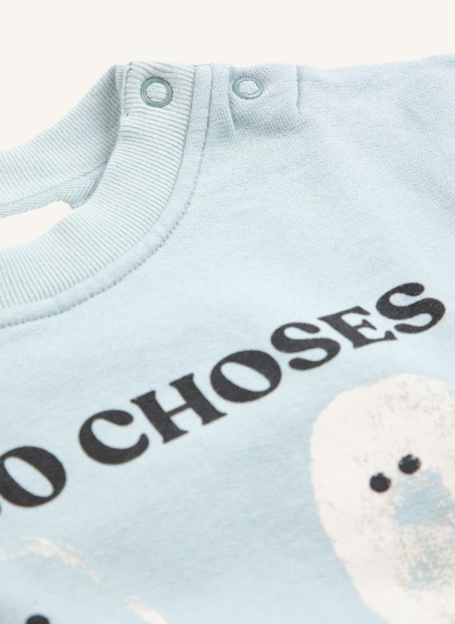 Sweat Fantômes Bobo Choses Coton Bio Bébé | Bleu ciel