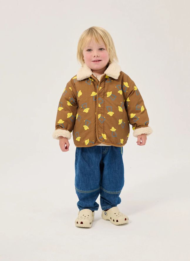 Veste Réversible Façon Sherpa Fibres Recyclées Bébé | Marron