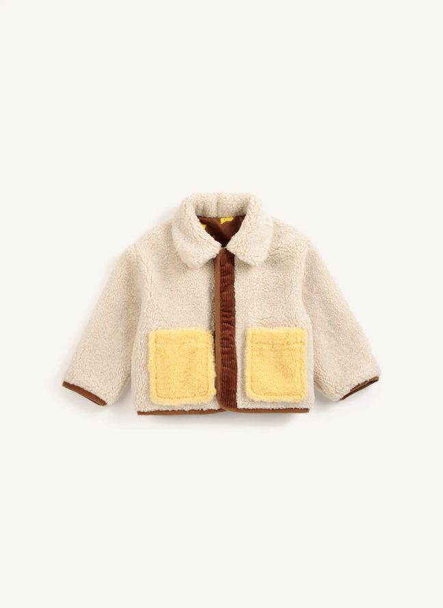 Veste Réversible Façon Sherpa Fibres Recyclées Bébé | Marron