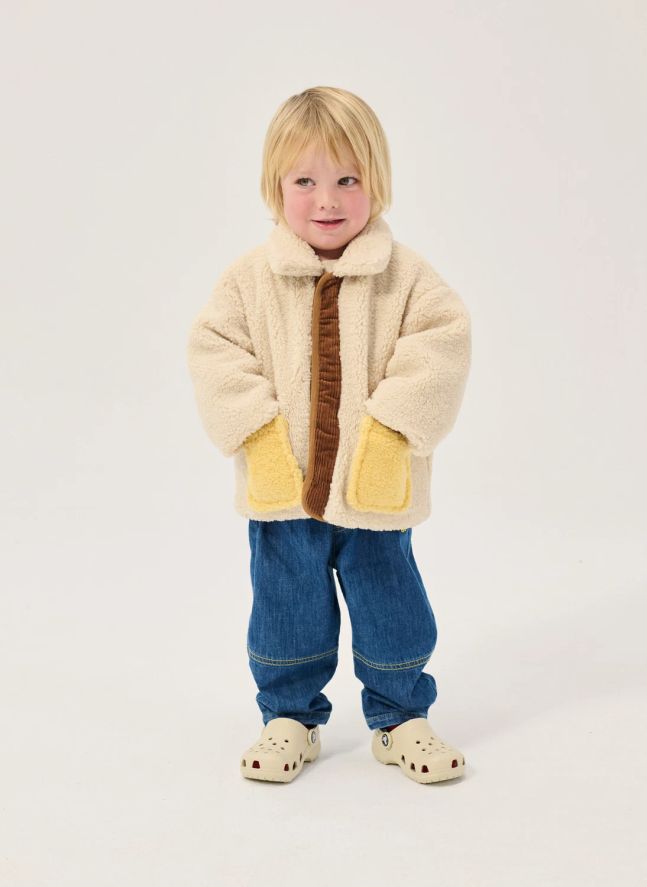 Veste Réversible Façon Sherpa Fibres Recyclées Bébé | Marron