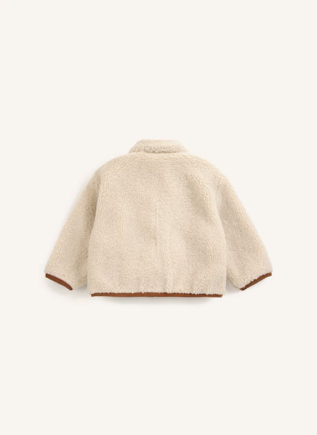 Veste Réversible Façon Sherpa Fibres Recyclées Bébé | Marron