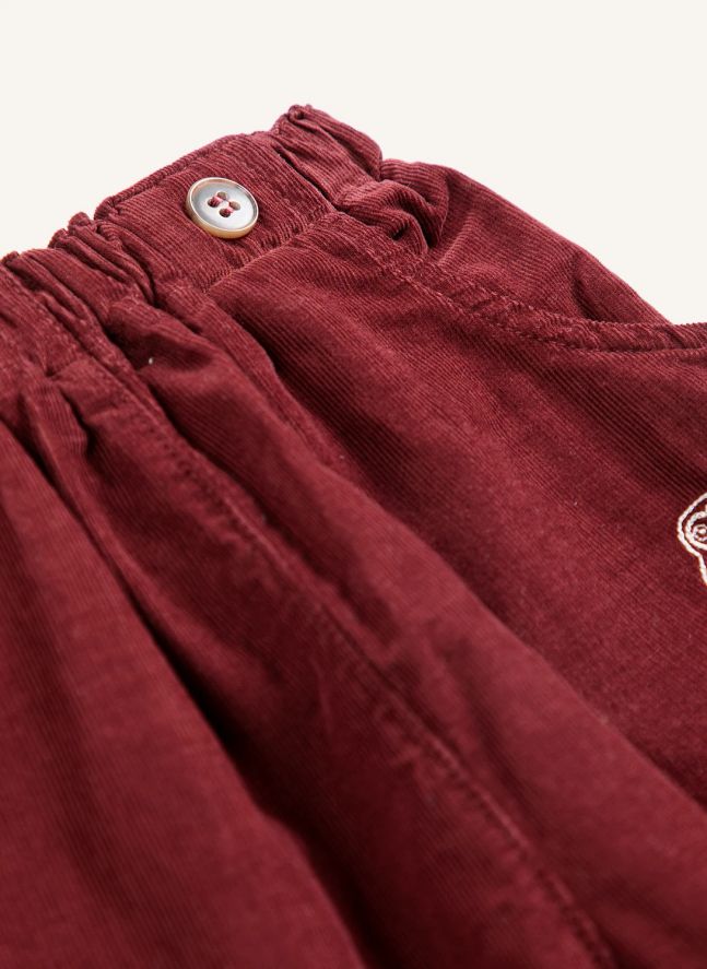 Pantalon Hibou Velours Côtelé Coton Bio | Bordeaux