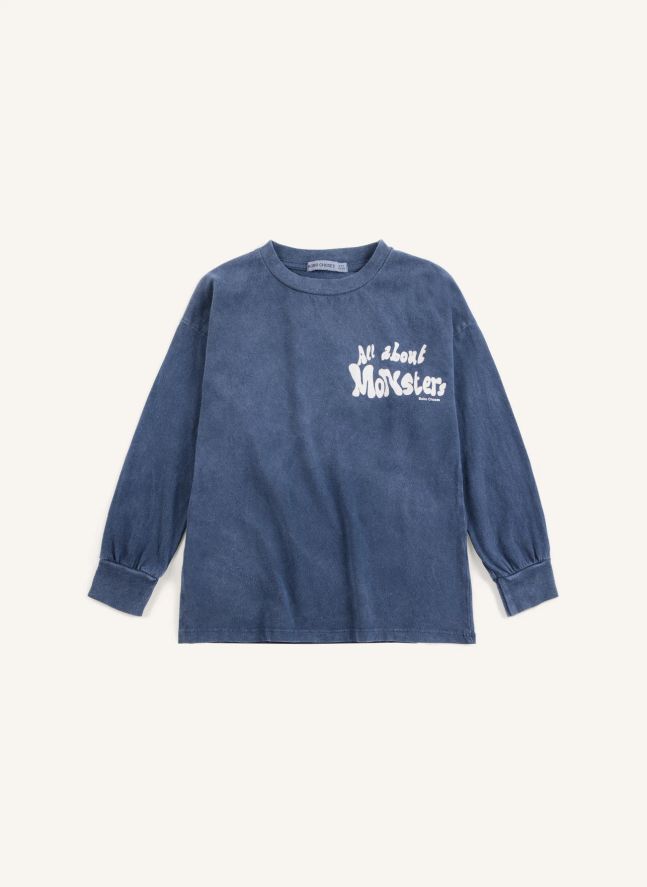 T-shirt Délavé All About Monsters Coton Bio | Bleu