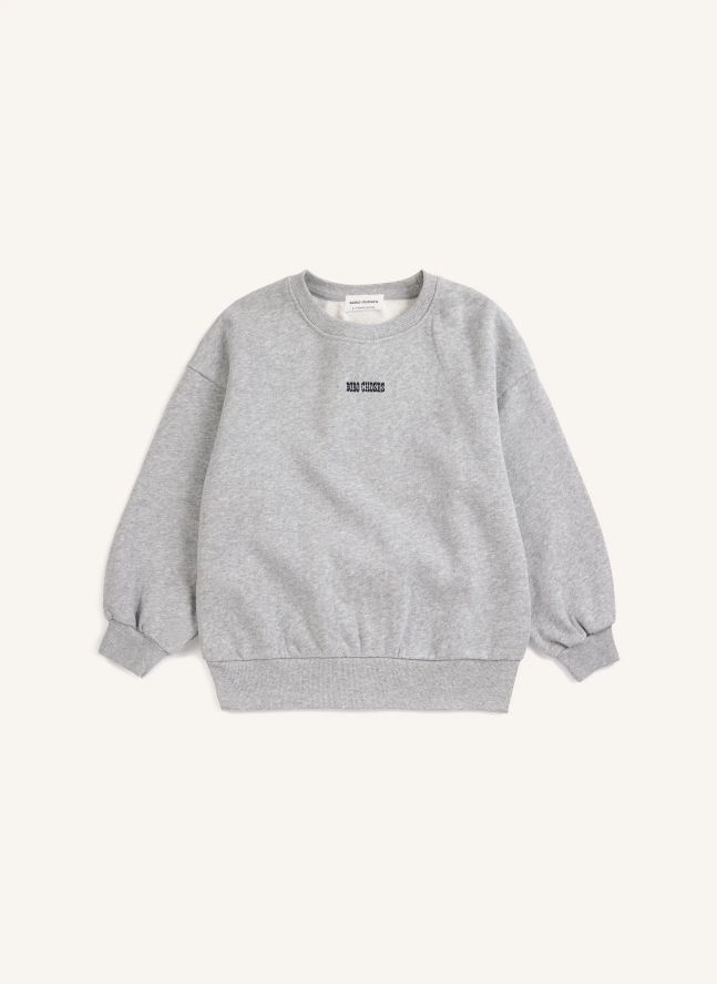 Sweat Champignons Coton Bio | Gris chiné
