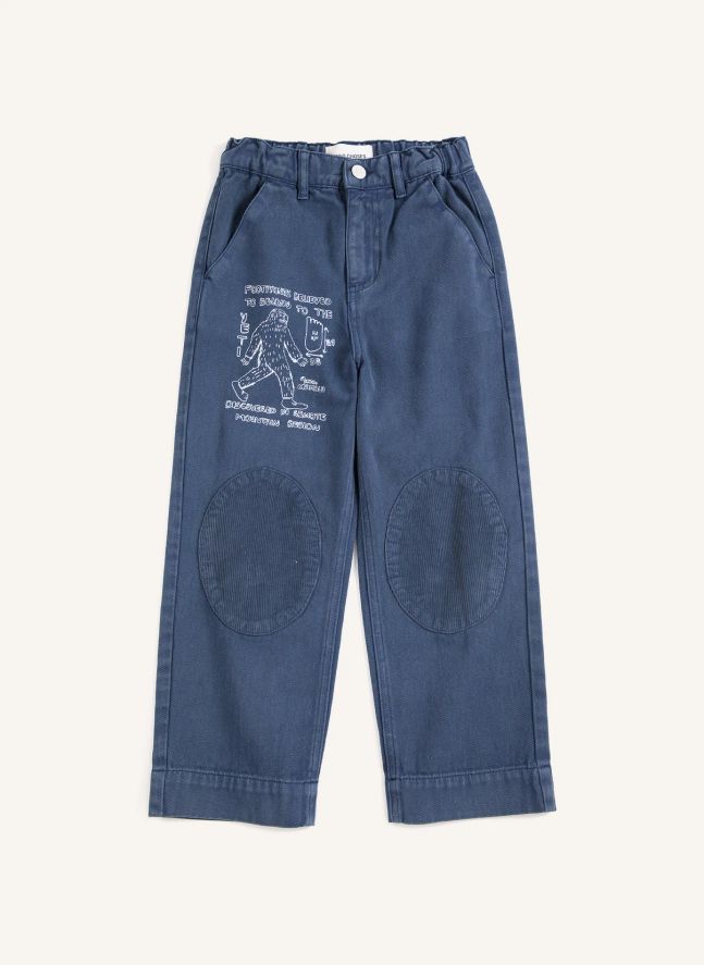 Pantalon Patchs Coton Bio | Bleu