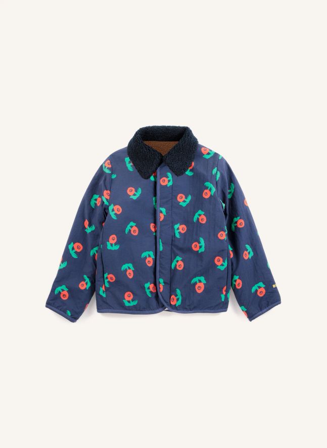Veste Réversible Façon Sherpa Fibres Recyclées | Bleu marine