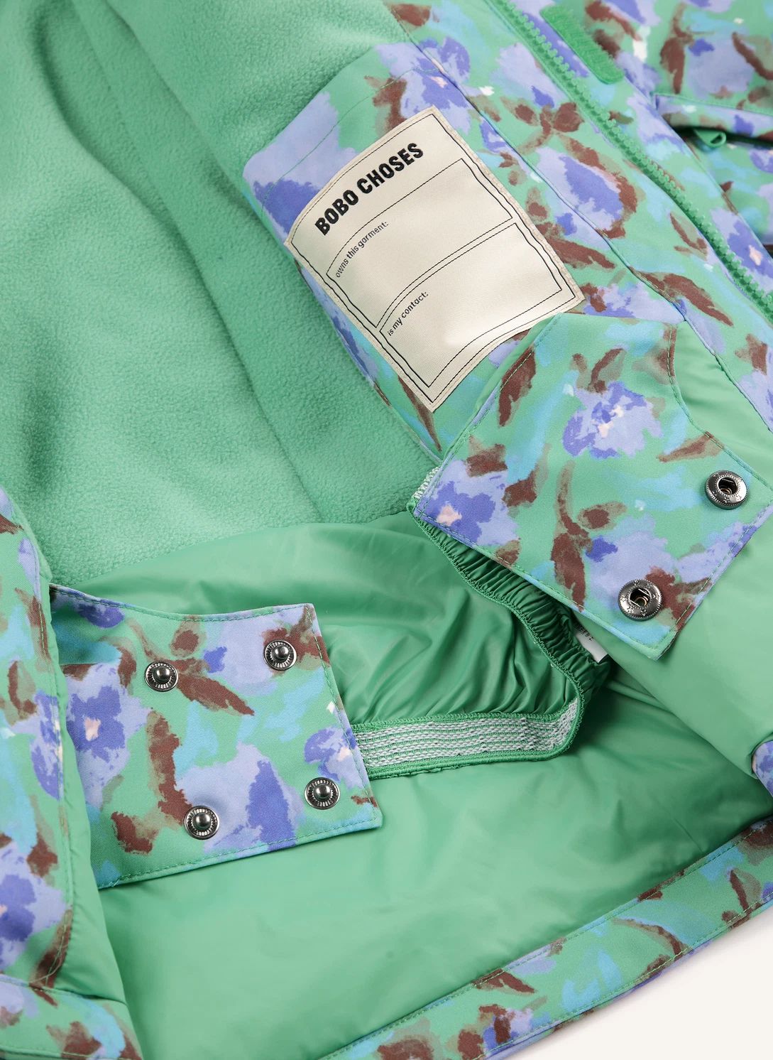 Veste de Ski Fleurie Fibres Recyclées | Turquoise- Image produit n°5