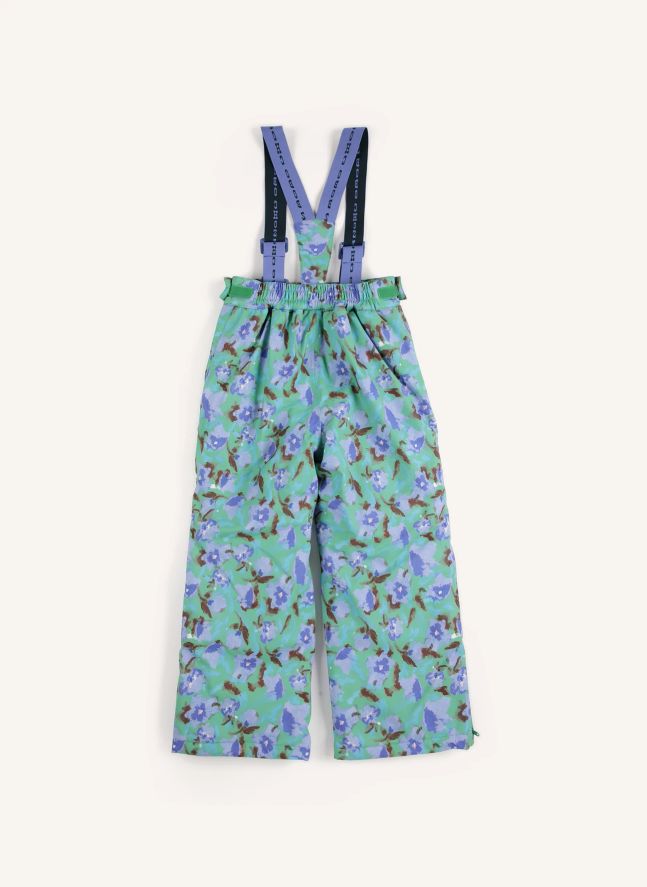 Pantalon de Ski Fleuri Fibres Recyclées | Turquoise