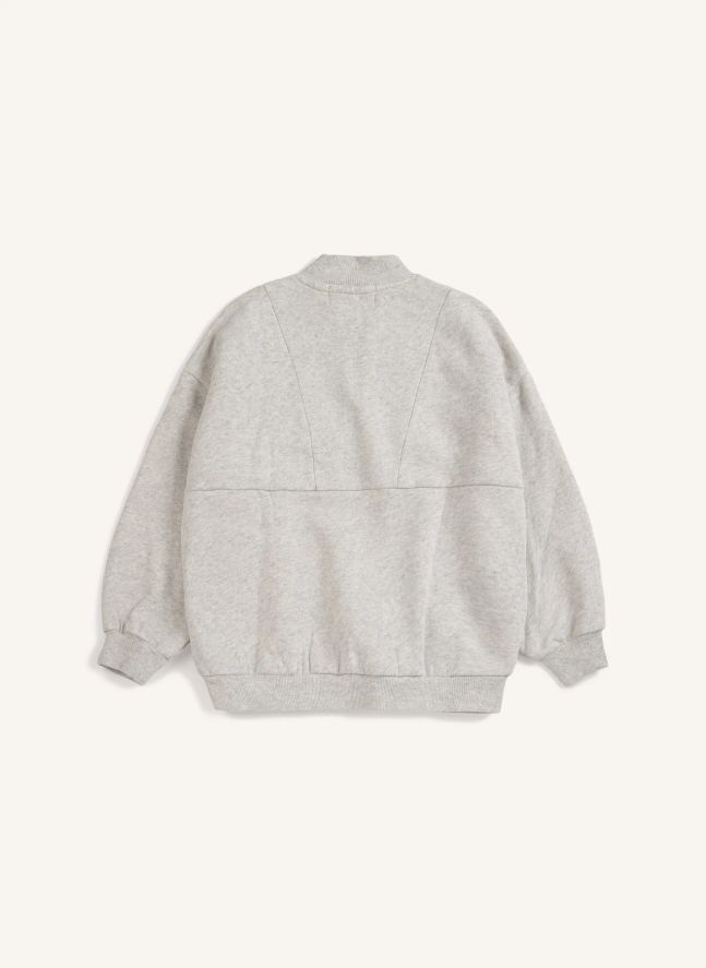 Sweat Zippé Bobo Choses Coton Bio | Gris chiné