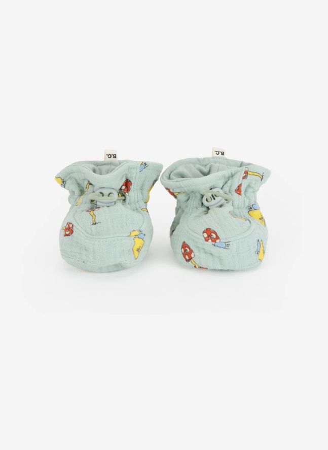 Chaussons Champignons Coton Bio | Vert d'eau