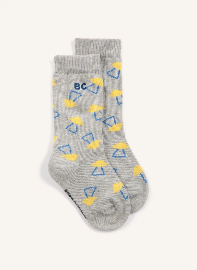 Chaussettes Soucoupes Coton Bio | Gris chiné