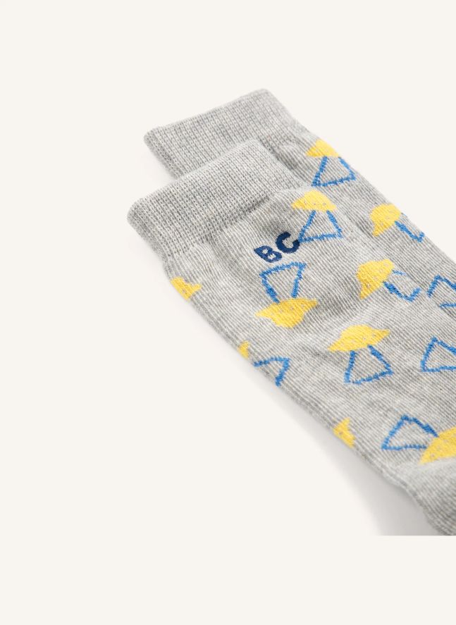 Chaussettes Soucoupes Coton Bio | Gris chiné