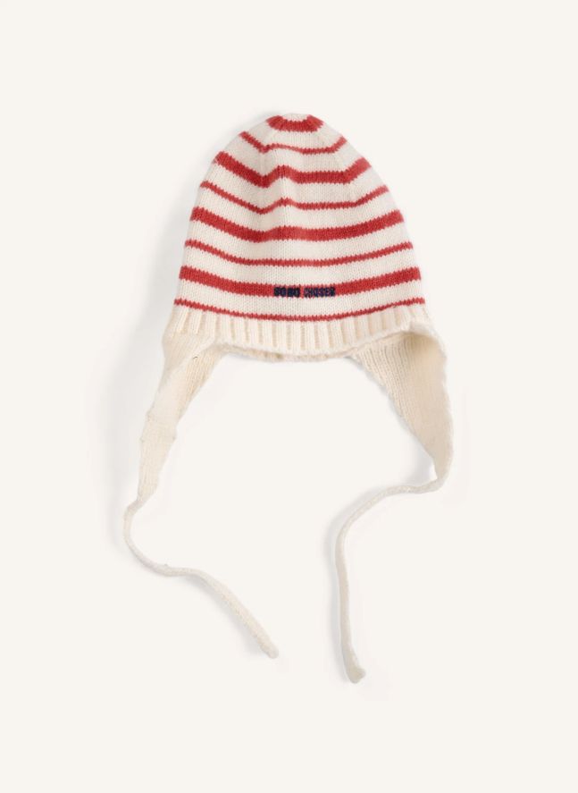Bonnet Rayé Fibres Recyclées | Ecru