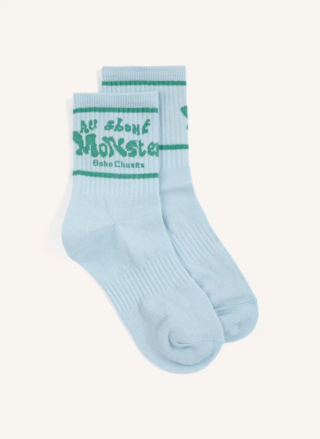 Chaussettes All About Monsters Coton Bio | Bleu ciel