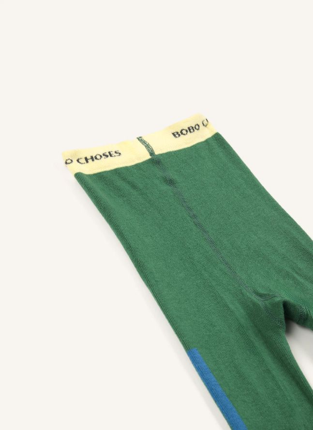 Collants Côtelés Coton Bio | Vert