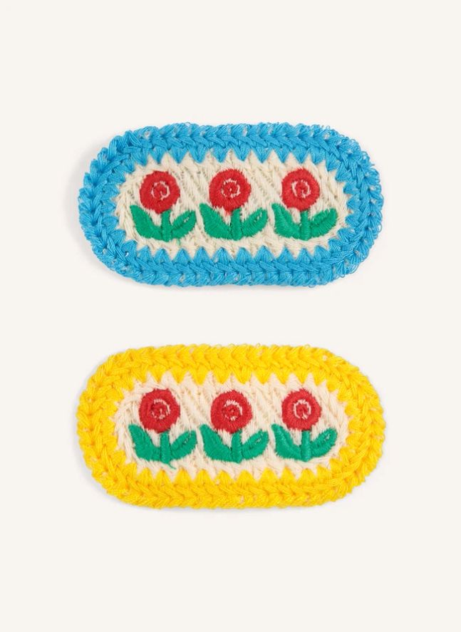 Lot de 2 Barrettes Fleuries | Ecru