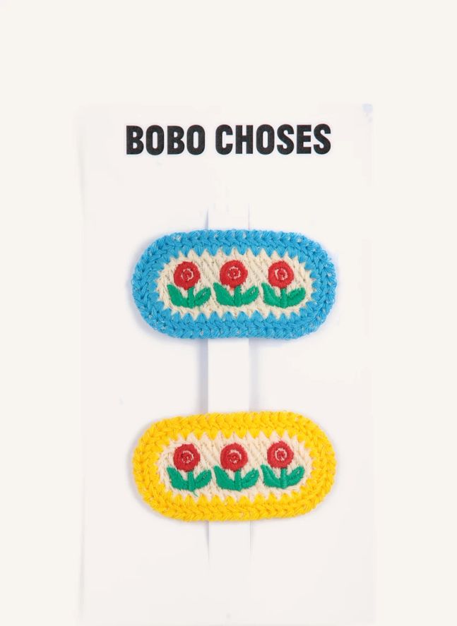 Lot de 2 Barrettes Fleuries | Ecru