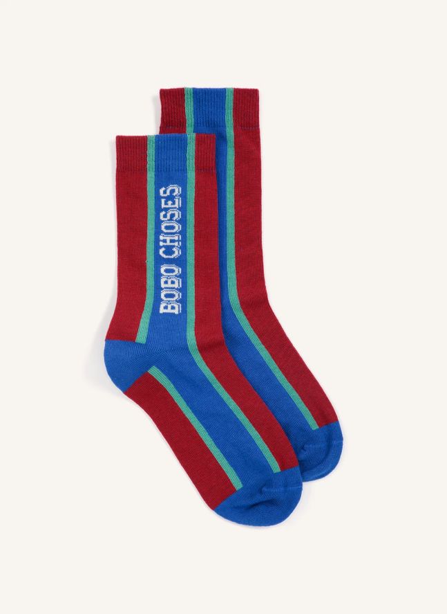Chaussettes Rayées Bobo Choses Coton Bio | Bordeaux