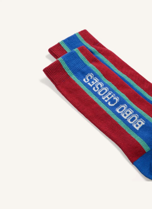 Chaussettes Rayées Bobo Choses Coton Bio | Bordeaux