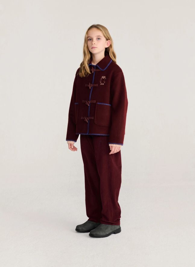 Manteau Hibou Laine | Bordeaux