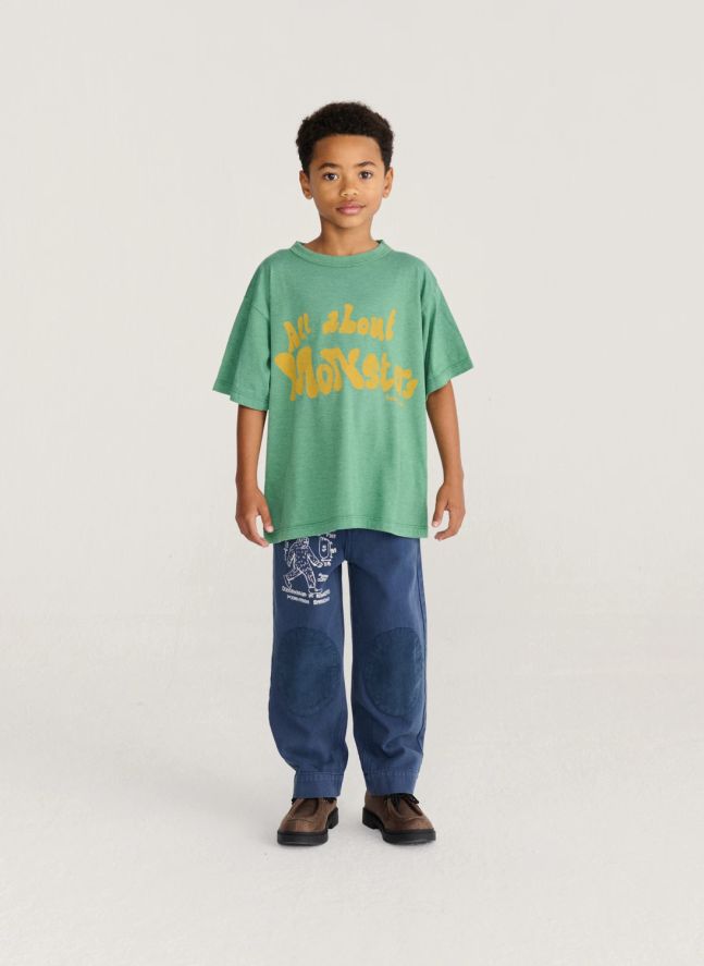 Pantalon Patchs Coton Bio | Bleu