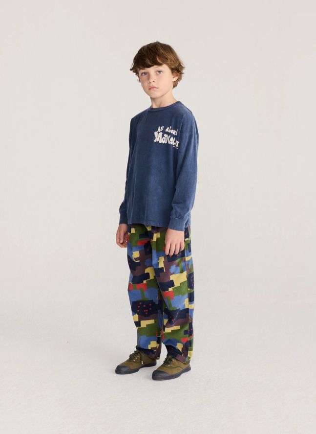 T-shirt Délavé All About Monsters Coton Bio | Bleu
