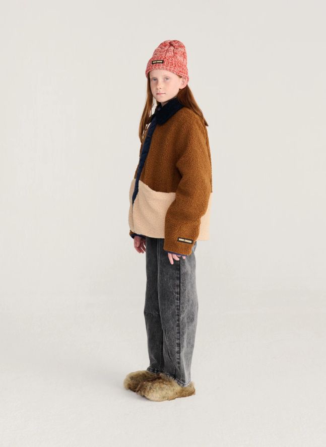 Veste Réversible Façon Sherpa Fibres Recyclées | Bleu marine