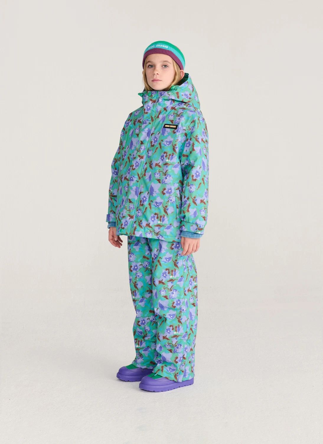 Veste de Ski Fleurie Fibres Recyclées | Turquoise- Image produit n°3
