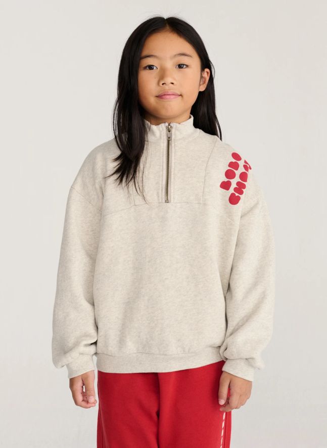 Sweat Zippé Bobo Choses Coton Bio | Gris chiné