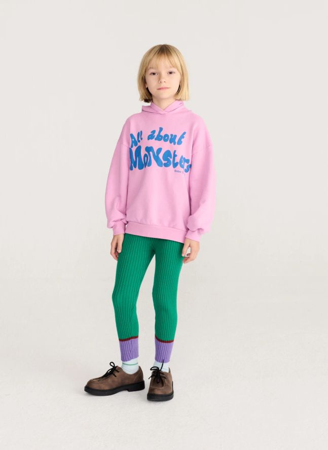 Sweat Capuche All About Monsters Coton Bio | Rose