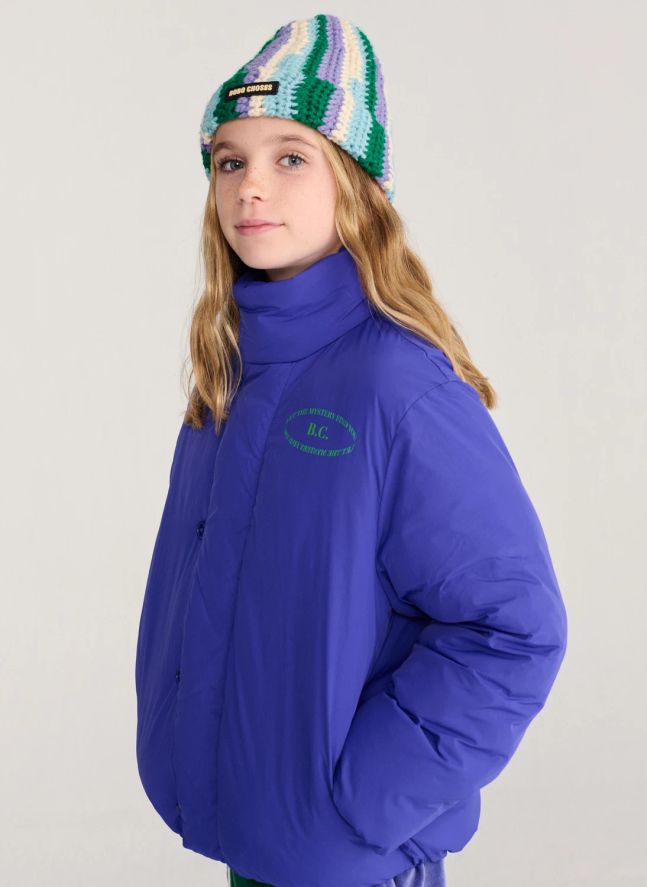 Bonnet Rayé Maille Fibres Recyclées | Bleu ciel