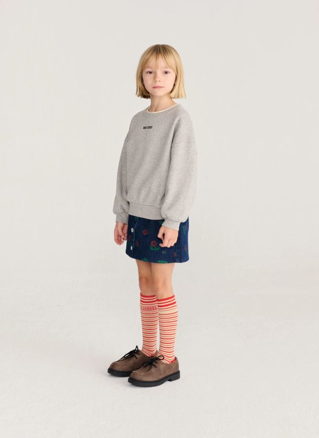 Sweat Champignons Coton Bio | Gris chiné