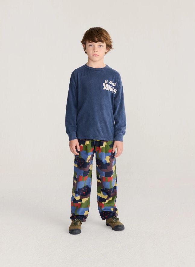 T-shirt Délavé All About Monsters Coton Bio | Bleu