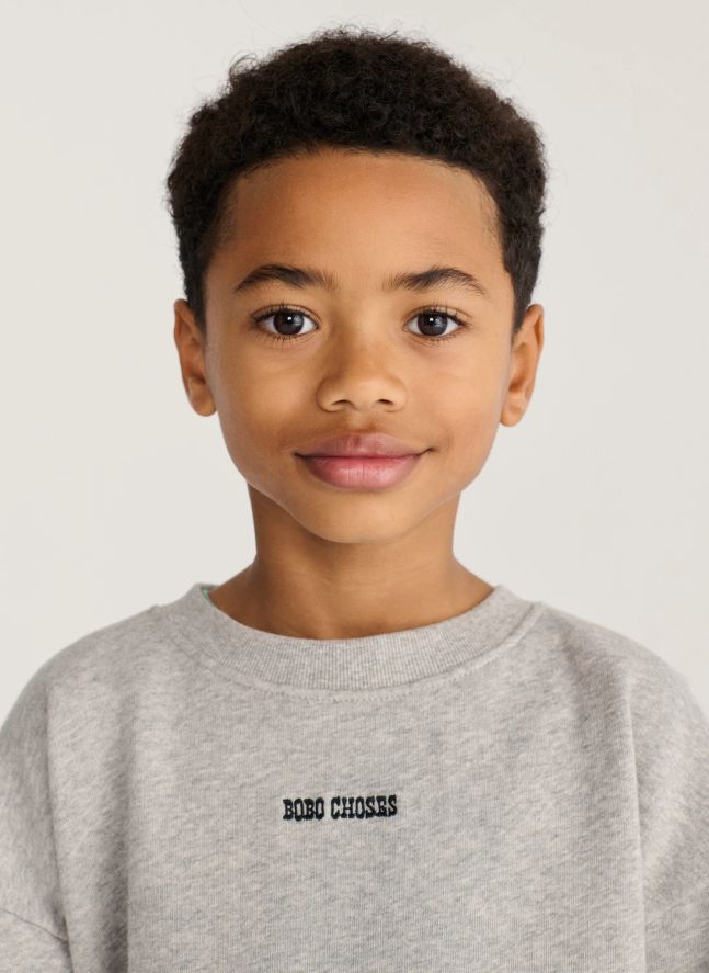 Sweat Champignons Coton Bio | Gris chiné