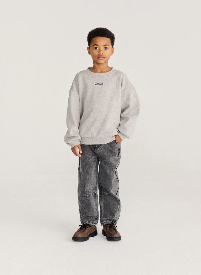 Sweat Champignons Coton Bio | Gris chiné