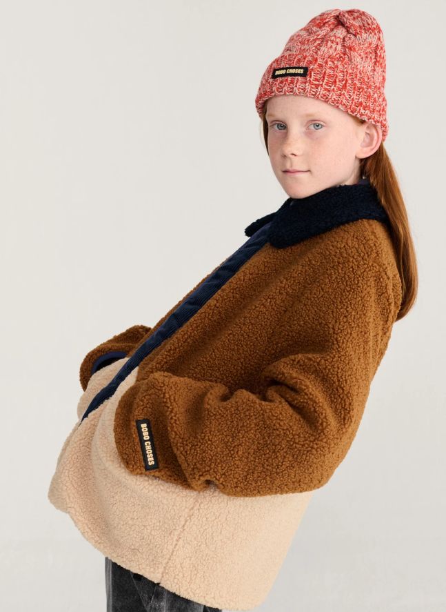 Veste Réversible Façon Sherpa Fibres Recyclées | Bleu marine