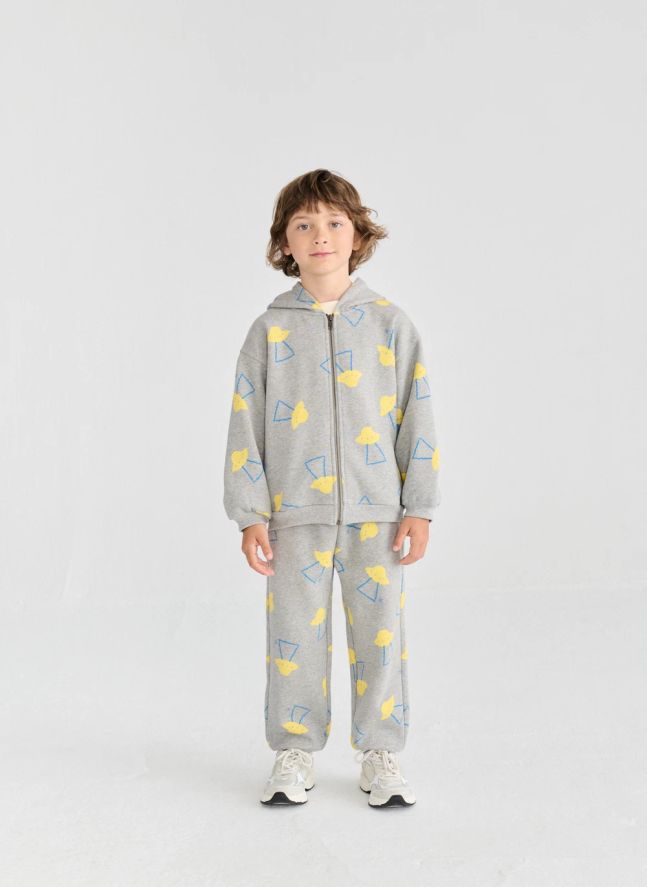 Sweat Capuche Soucoupes Coton Bio | Gris chiné