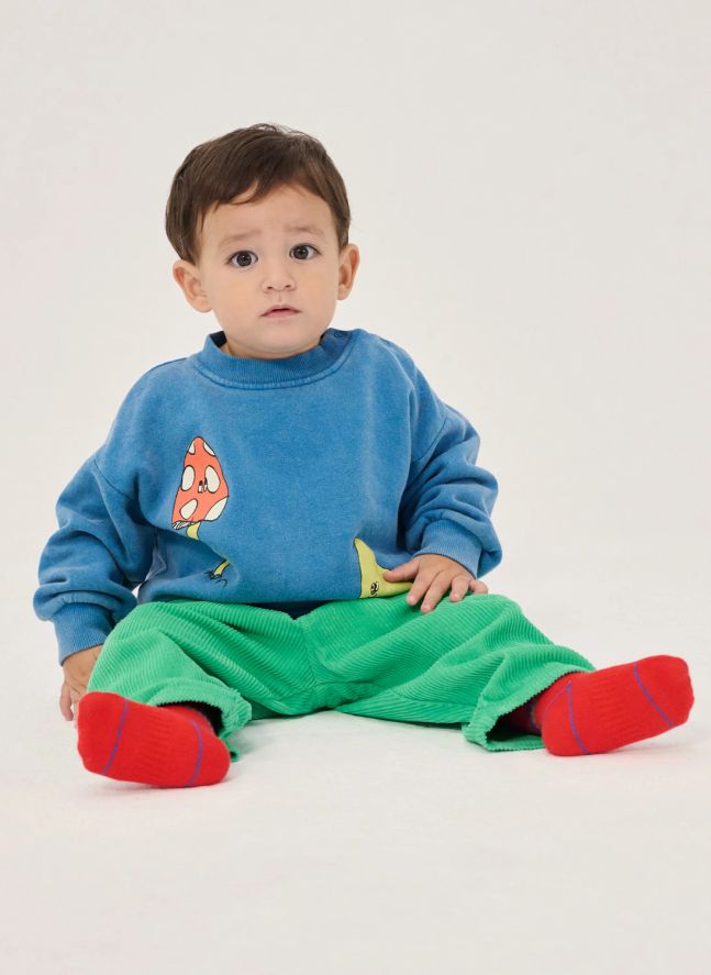 Pantalon Champignons Velours Côtelé Coton Bio | Vert
