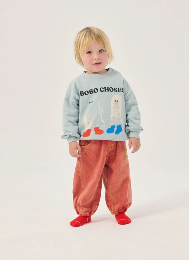 Sweat Fantômes Bobo Choses Coton Bio Bébé | Bleu ciel