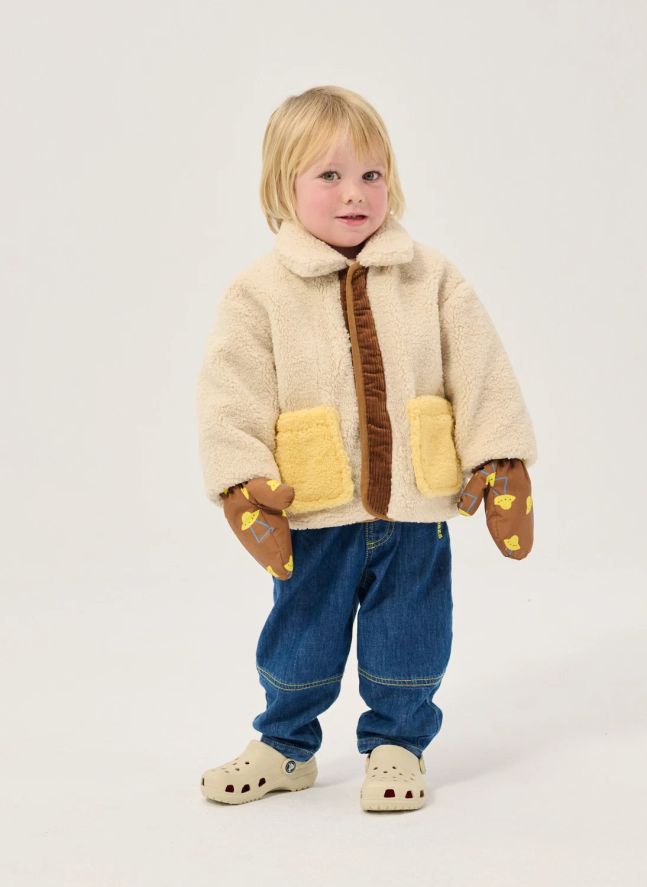 Veste Réversible Façon Sherpa Fibres Recyclées Bébé | Marron