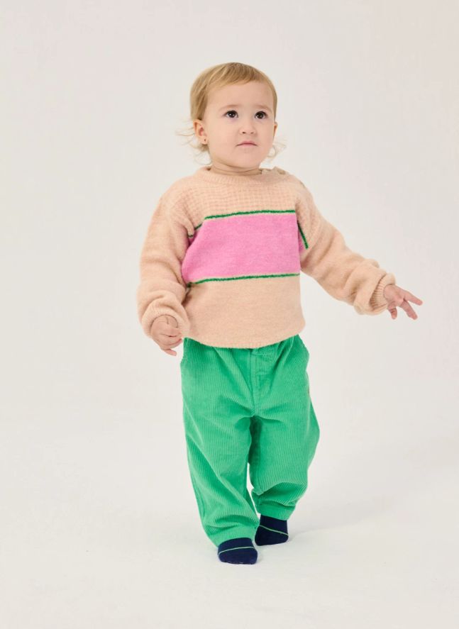 Pantalon Champignons Velours Côtelé Coton Bio | Vert