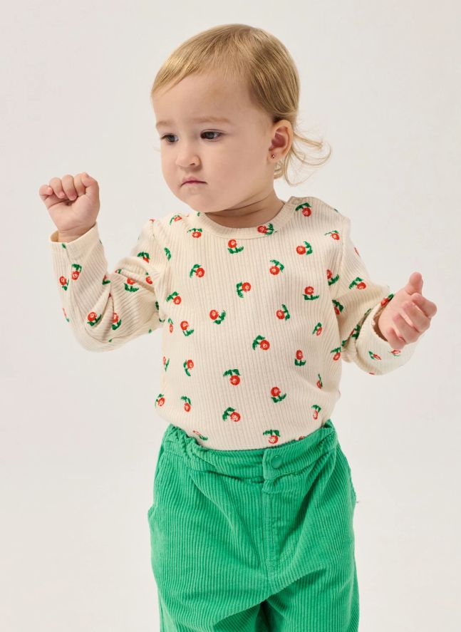Pantalon Champignons Velours Côtelé Coton Bio | Vert