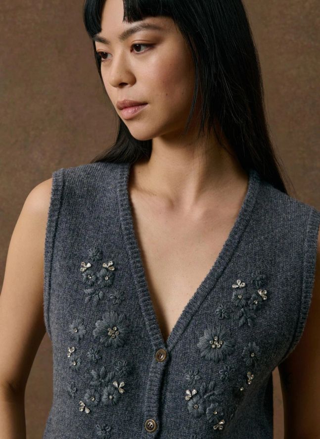 Cardigan Sayama Laine | Gris foncé
