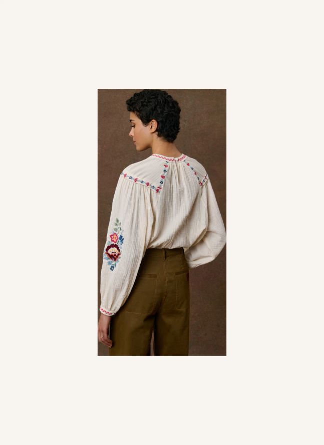 Blouse Izzy Coton Bio | Crème